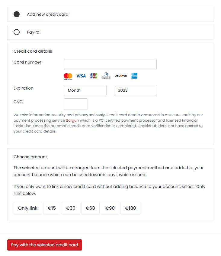 Add credit card