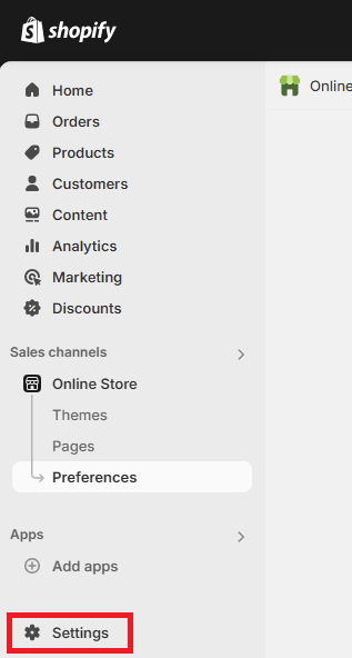 Shopify Settings