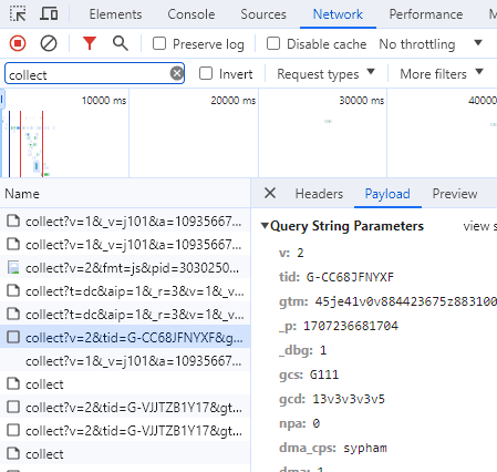 Consent mode v2 signals in Developer Tools