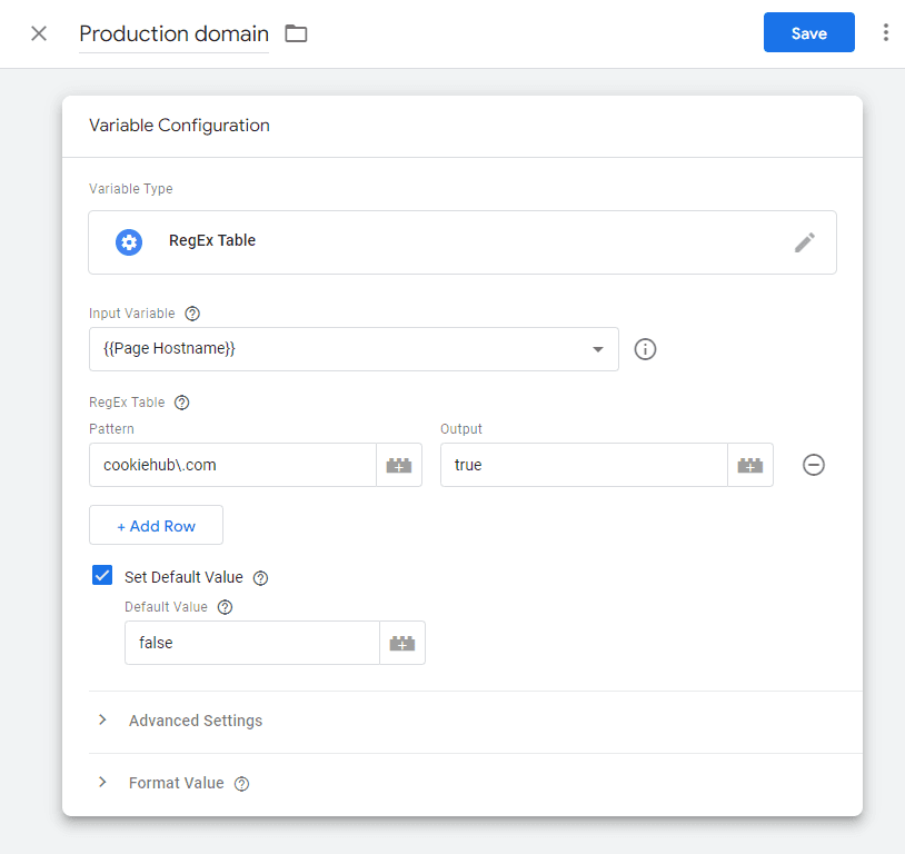 RegEx Table in Google Tag Manager