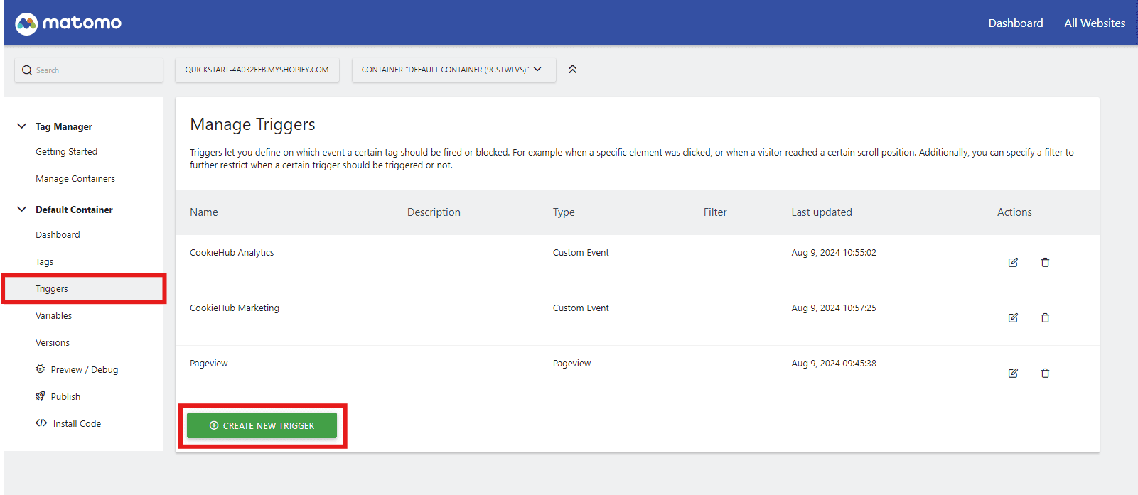 Configure Matomo Tags