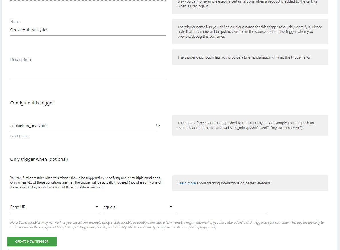 Configure Matomo Tags