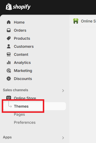 Edit theme in Shopify