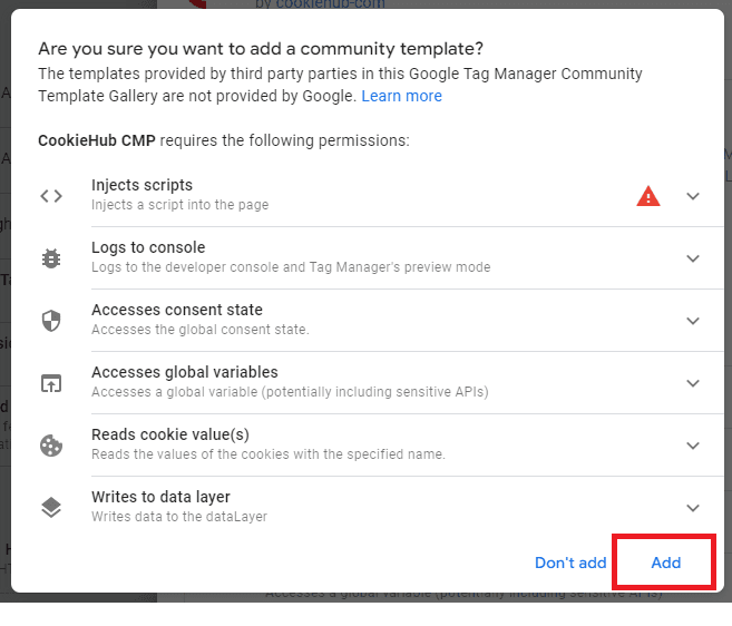 Search the GTM Community Template Gallery