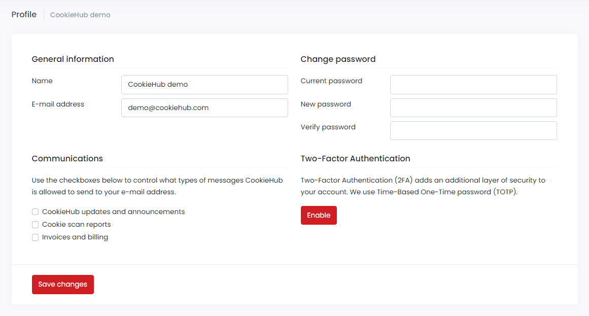 Edit user profile